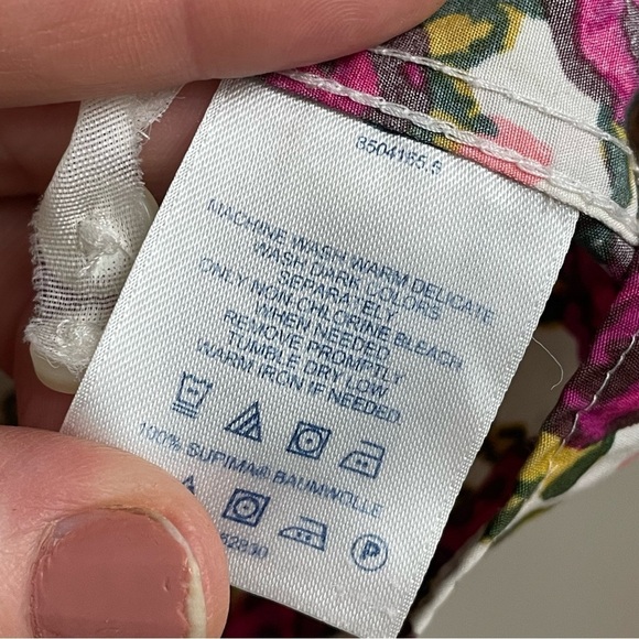 Lands’ End women’s size 8 Petite Floral supima cotton pink - Picture 3 of 10